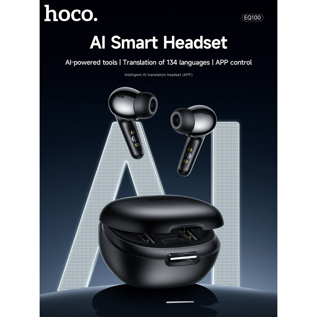 HOCO EQ100 หูฟังแปลภาษา AI อัจฉริยะ 134 ภาษา รองรับแอป hoco music ปรับ ...
