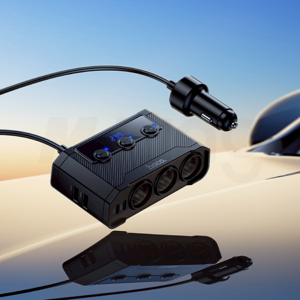 หัวชาร์จในรถยนต์ HOCO Z64 ที่ชาร์จในรถ 240W 3 ช่องจุด + 4 ช่องชาร์จ (2 ...