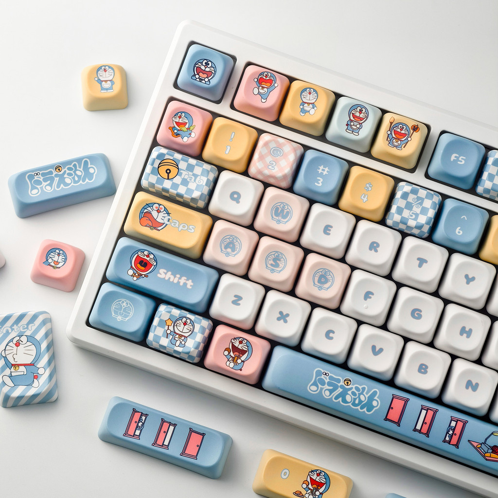 MAIMOOO Doraemon Keycap MOA โปรไฟล์ 120 คีย์ PBT Aula F75 F99 RK100 ...