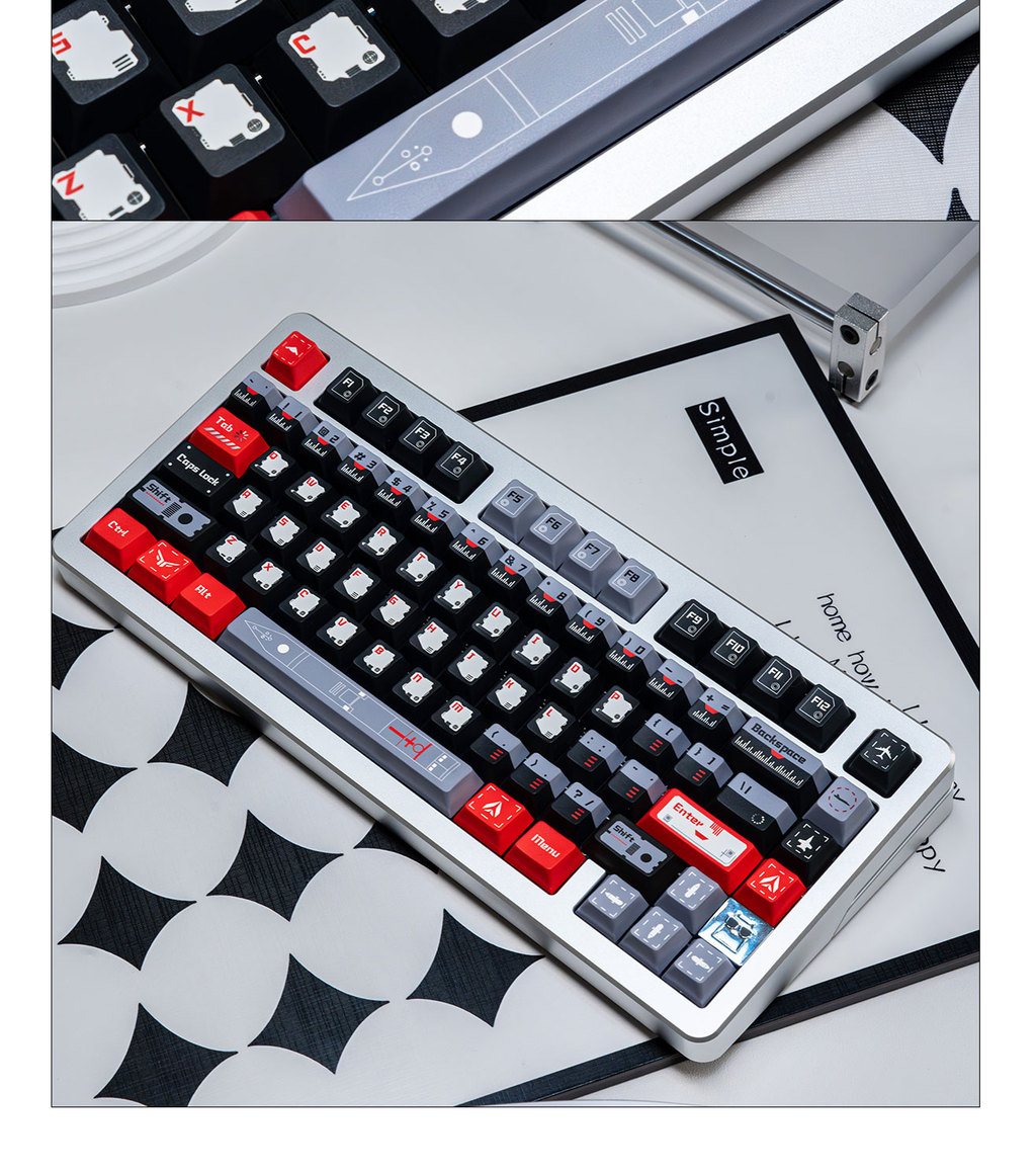 Black Armor Bridge 136 PBT Keycaps โปรไฟล์เชอร์รี่, Dye-Sub 6.25u ...