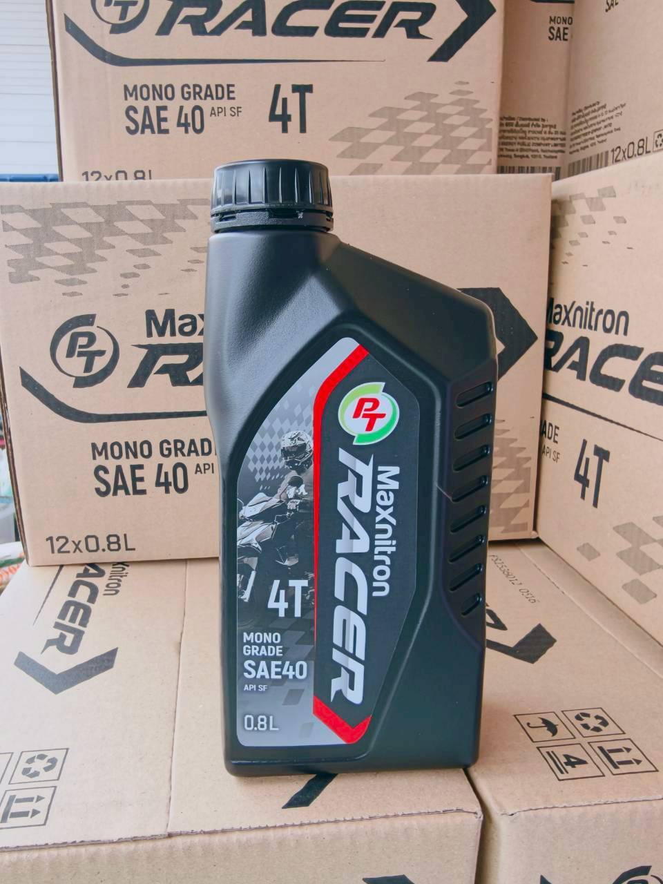 น้ำมันเครื่องยกลัง PT Maxnitron Racer 4T SAE40 API SF 0.8L ...