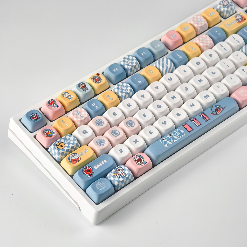 MAIMOOO การ์ตูน Keycaps 120 คีย์ MOA โปรไฟล์ PBT Doraemon Keycap Aula ...