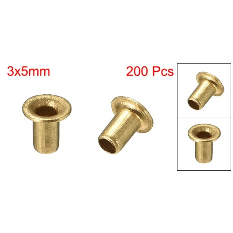 200 ชิ้น Hollow Rivet Through Hole ทองแดง Hollow Rivets Grommets สอง ...