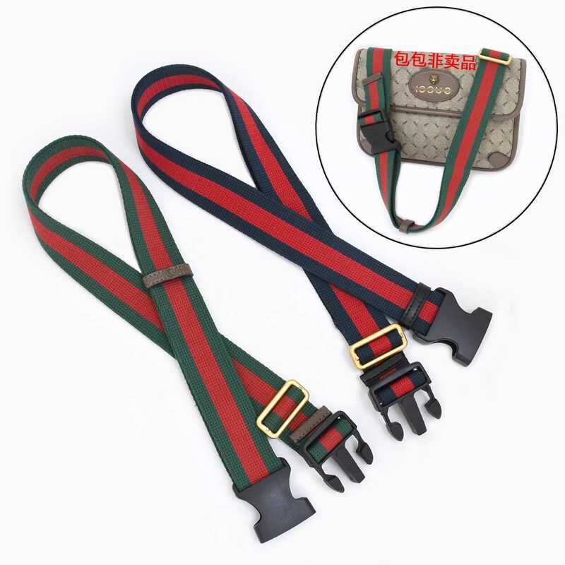 สายคล้องไหล่และเอว Gucci Tiger Head Strap แบบผ้าใบ Tricolor สามารถปรับ ...