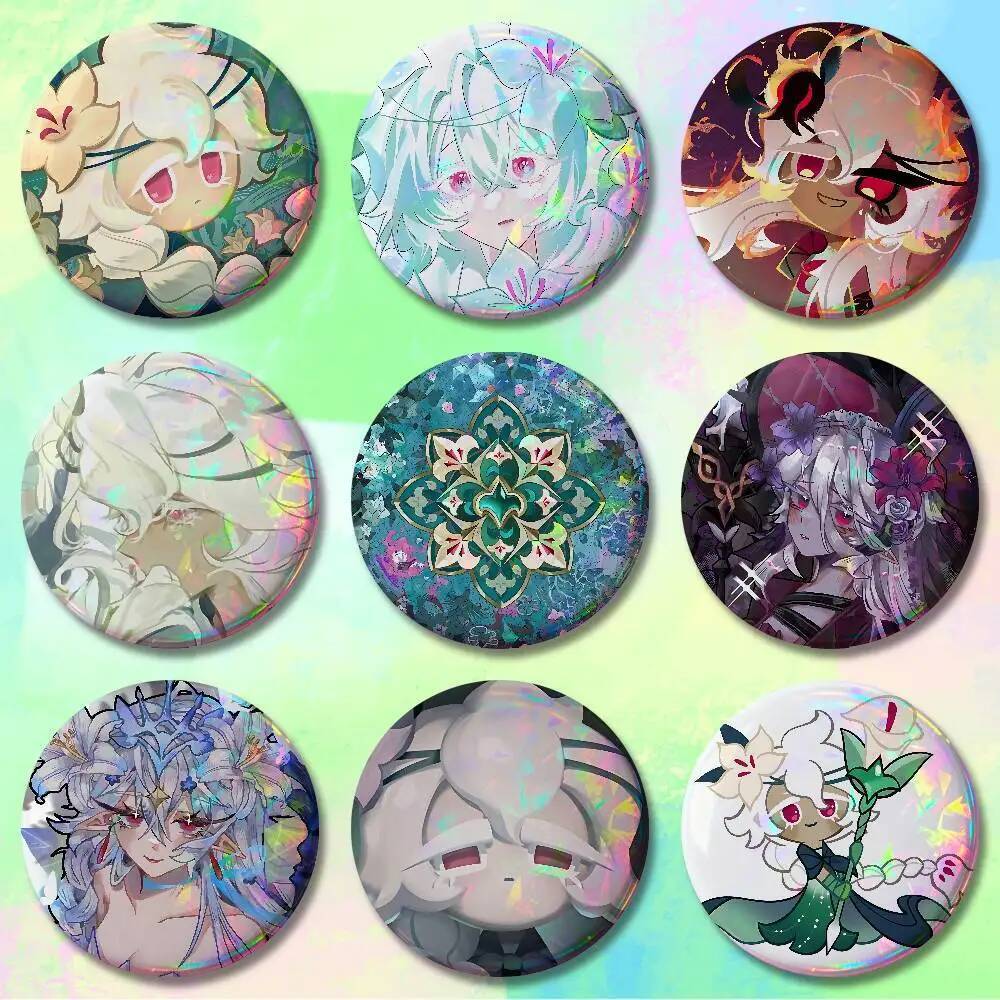 Run Kingdom White Lily C-Cookie Pins ขนาด 25-75 มม. สำหรับ DIY และตก ...