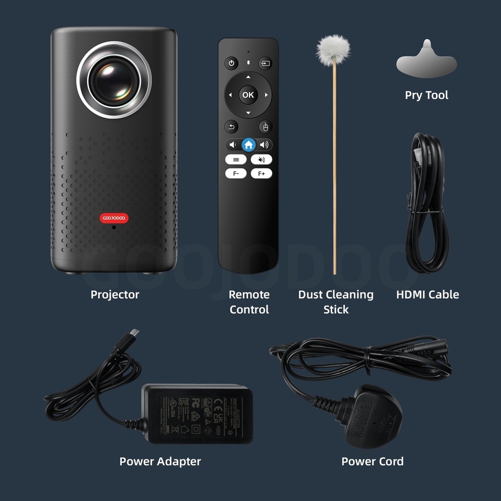 GOOJODOQ 2.1-inch Projector 160ANSI Brightness Type-C Interface Dual ...