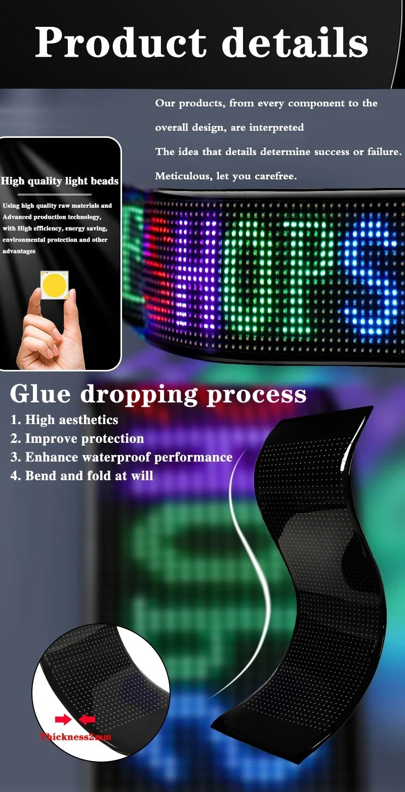16x96 Plus รถบรรทุก Eye RGB LED Matrix Pixel แผงป้ายรถภาพเคลื่อนไหว APP ...