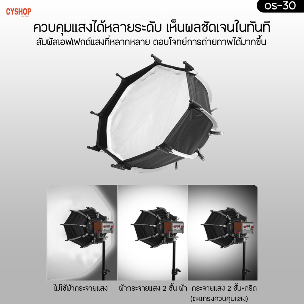 OS-30 Mini Portable Octa Softbox with Honeycomb Grid มินิซอฟต์บ็อกซ์แปด ...