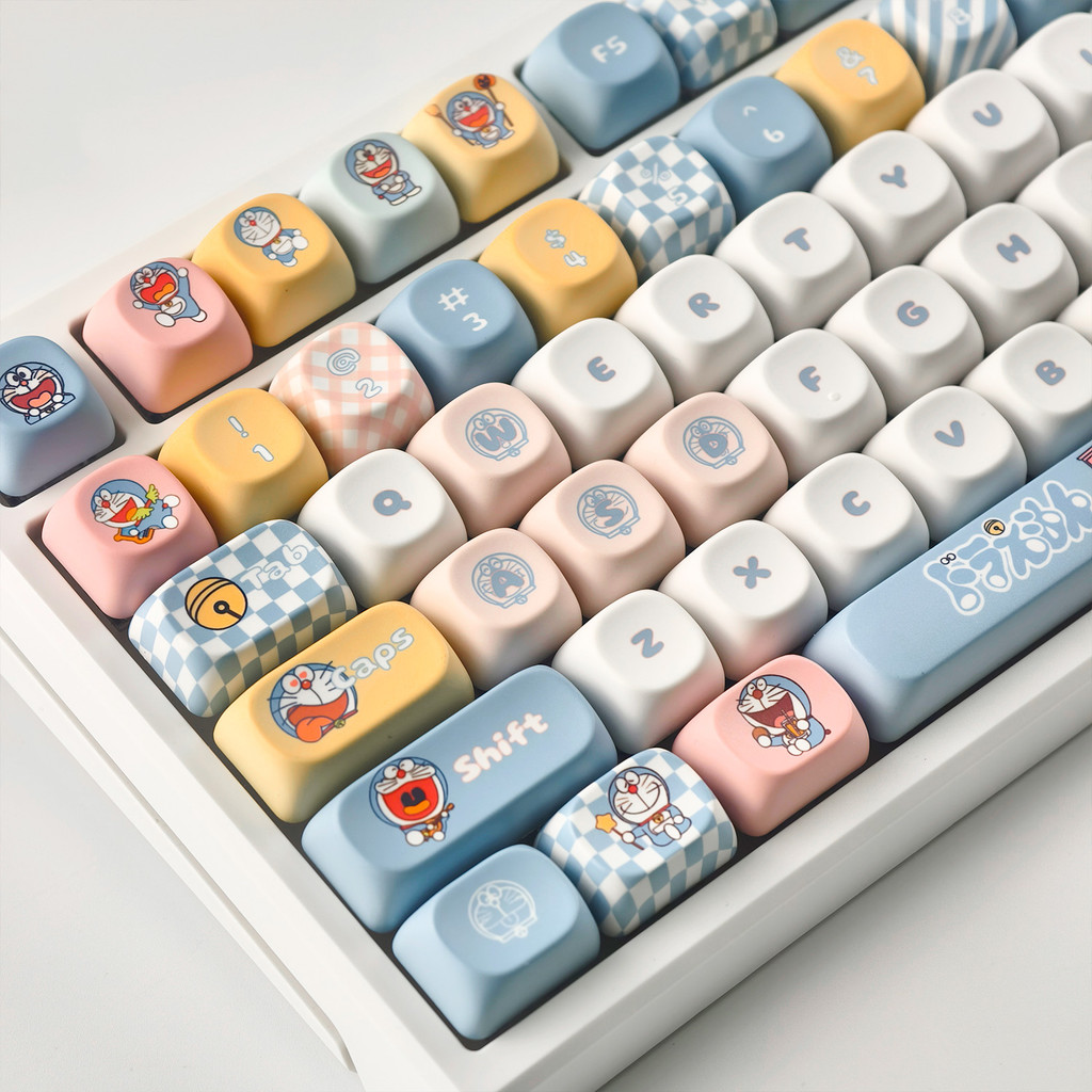 MAIMOOO การ์ตูน Keycaps 120 คีย์ MOA โปรไฟล์ PBT Doraemon Keycap Aula ...