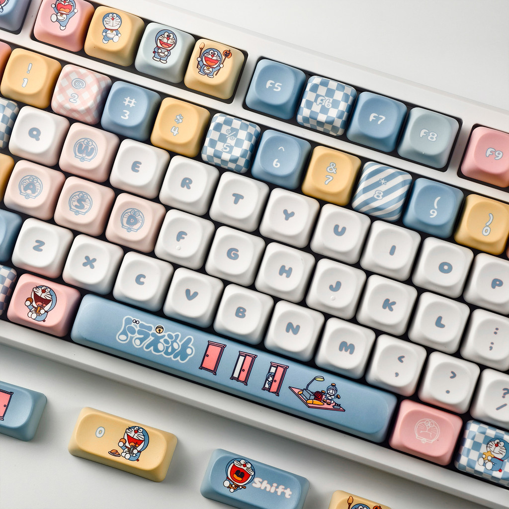 MAIMOOO Doraemon Keycap MOA โปรไฟล์ 120 คีย์ PBT Aula F75 F99 RK100 ...