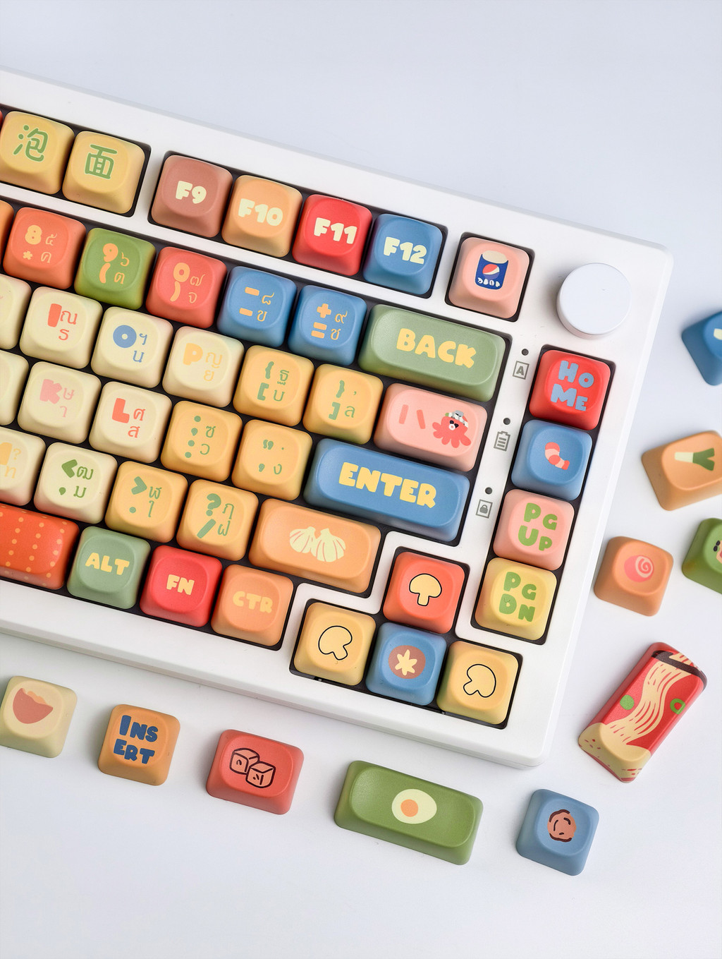 【คีย์แคปไทย】MAIMOOO Instant Noodle Keycap MOA Profile 120 คีย์ PBT Dye ...