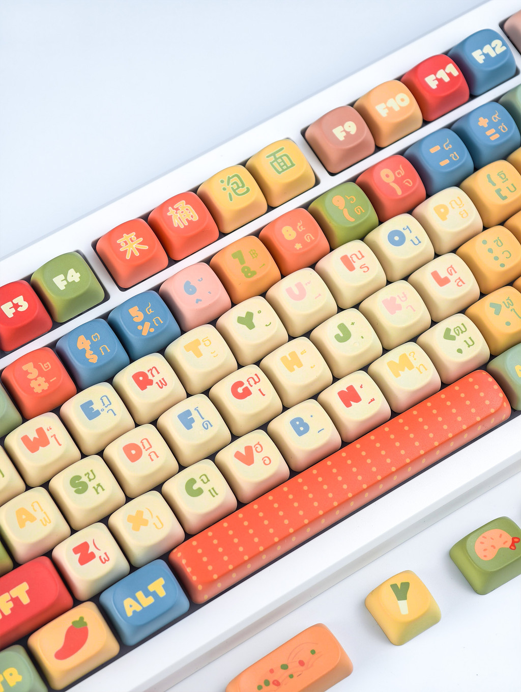 【คีย์แคปไทย】MAIMOOO Instant Noodle Keycap MOA Profile 120 คีย์ PBT Dye ...