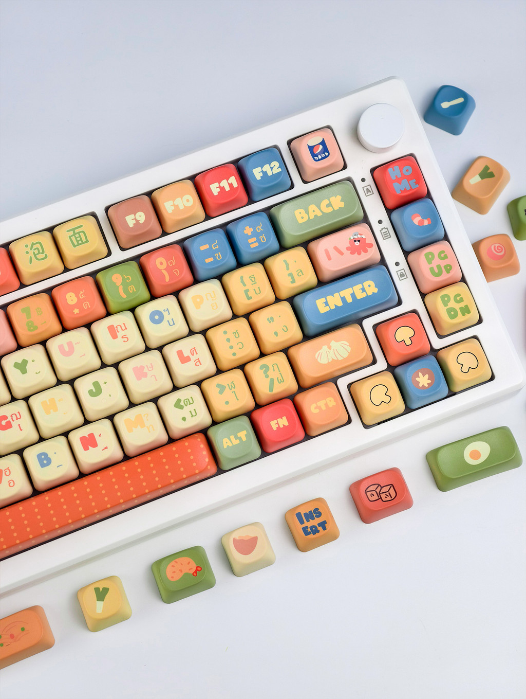 【คีย์แคปไทย】MAIMOOO Instant Noodle Keycap MOA Profile 120 คีย์ PBT Dye ...