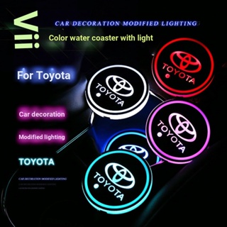 หลอดไฟ LED รูปโลโก้รถยนต์ ALTIS RAV4 YARIS CAMRY สีสันสดใส สําหรับตกแต่งภายในรถยนต์ TOYOTA