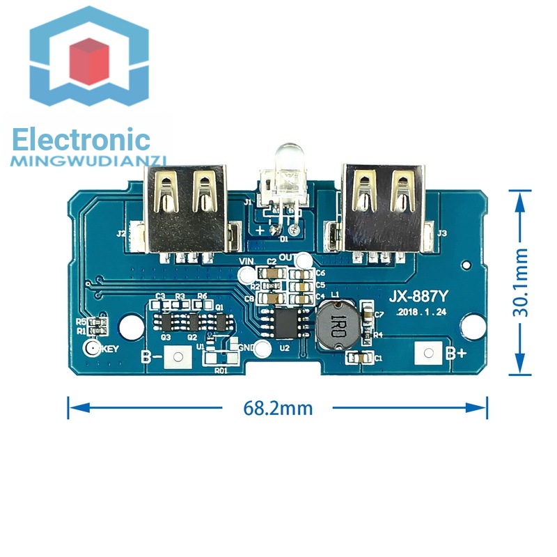 18650-แบตเตอรี่-3-7v-ถึง-5v2a-บูสเตอร์โมดูล-diy-ชาร์จสมบัติ-พาวเวอร์แบงค์เมนบอร์ด-แผงวงจร