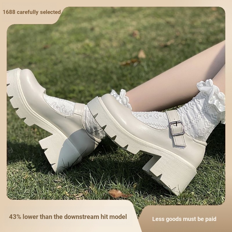 รองเท้าแมรี่เจน-ส้นสูง-หัวกลม-พื้นหนา-สีขาว-สไตล์ญี่ปุ่น-ย้อนยุค-แฟชั่นฤดูใบไม้ผลิ-สําหรับผู้หญิง-2022