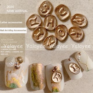 Yalayee [Manicure Accessories] の เครื่องประดับชุบทอง รูปตัวอักษรภาษาอังกฤษ สไตล์ญี่ปุ่น 20 ชิ้น
