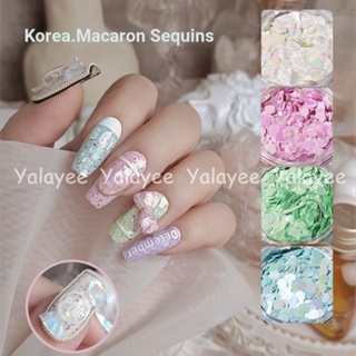 Yalayee [Manicure Sequins] の หนังสือสีแดง ประดับเลื่อม โมโนโครม ขนาดใหญ่ สไตล์เกาหลี เหมาะกับฤดูร้อน สําหรับนักทําเล็บ