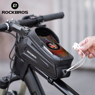 Rockbros กระเป๋าใส่โทรศัพท์มือถือ กันน้ํา หน้าจอสัมผัส 6.5 นิ้ว อุปกรณ์เสริม สําหรับจักรยานเสือภูเขา