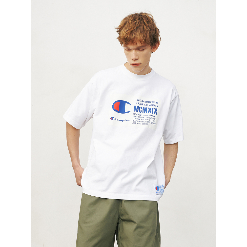 เสื้อยืดแขนสั้น-พิมพ์ลาย-champion-แฟชั่นคู่รัก-สําหรับผู้ชาย-และผู้หญิง