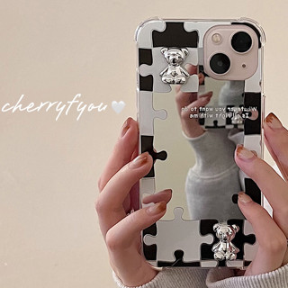 เคสโทรศัพท์มือถือ TPU แบบนิ่ม ลายการ์ตูนหมี สําหรับ IPhone 13 12 11 14 Pro XS XR 8 7 Plus