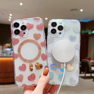 Love เคสโทรศัพท์มือถือ แบบแม่เหล็กดึงดูด สําหรับ iPhone 11 14 13 12 11