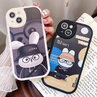 เคสโทรศัพท์มือถือคู่รัก 3D การ์ตูนกระต่ายน่ารัก สําหรับ Samsung A04 A04s A04 A12 A32 A50A50s A33 A13 A23 A03s A22 A73 A30s A53 A21s A52s A11 A20s A72 A03 A52 A51 A02s A31 A71 M23 A10s A20 2023 Samsung case