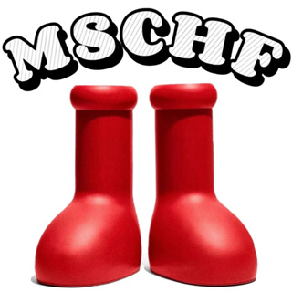 Mschf รองเท้าบูท กันฝน หัวกลม ขนาดใหญ่ ลายการ์ตูน Astro Boy สีแดง สําหรับเด็กผู้ชาย 2023