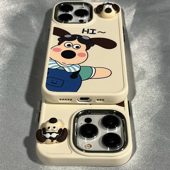 เคสโทรศัพท์มือถือ-tpu-นิ่ม-ป้องกันเลนส์กล้อง-กันฝุ่น-ลายสุนัข-3d-สําหรับ-iphone-11-12-13-14-pro-max