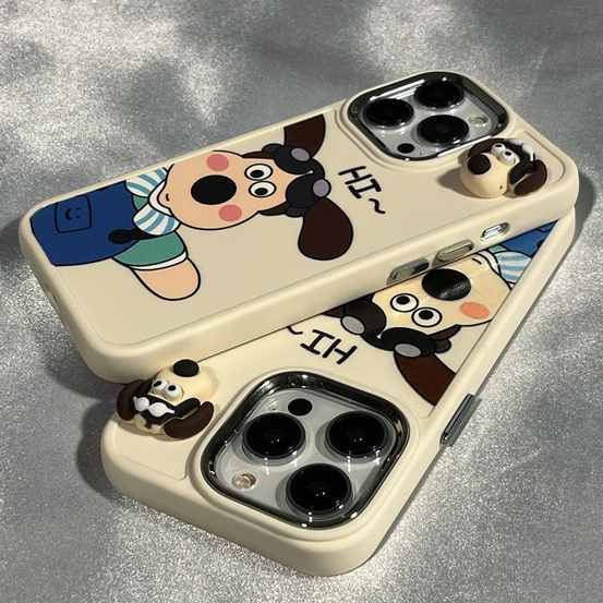 เคสโทรศัพท์มือถือ-tpu-นิ่ม-ป้องกันเลนส์กล้อง-กันฝุ่น-ลายสุนัข-3d-สําหรับ-iphone-11-12-13-14-pro-max