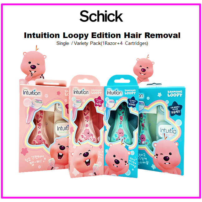 schick-intuition-loopy-edition-มีดโกน-1-ชิ้น-และตลับ-4-ชิ้น