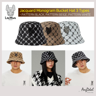 Lifework หมวกบักเก็ต ผ้าแจ็คคาร์ด โมโนแกรม 3 แบบ