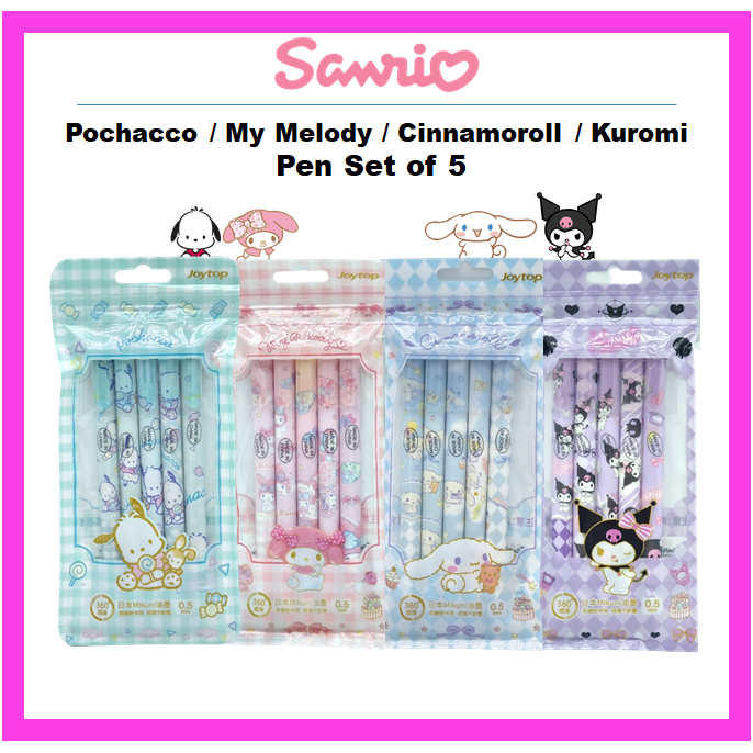 sanrio-pochacco-my-melody-cinnamoroll-kuromi-ชุดปากกา-5-ชิ้น-0-5-มม