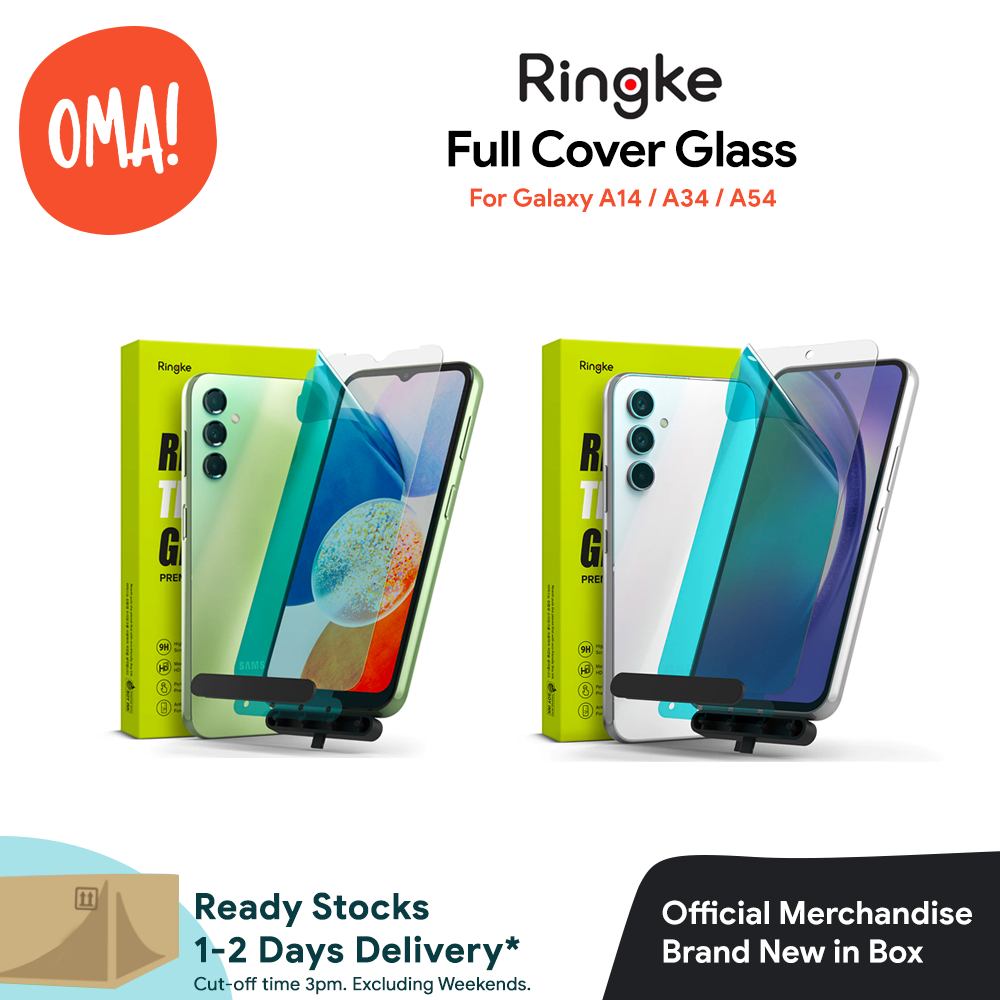 RINGKE [2 แพ็ค] Samsung Galaxy A14 / A34 / A54 กระจกนิรภัยกันรอยหน้าจอ ...