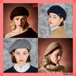 [VARZAR] หมวกเบเร่ต์ ผ้าวูล โลโก้สตั๊ด / ฟรีไซซ์ 4 สี / ซ่อนสายตา / เอฟเฟกต์รูปลักษณ์ขนาดเล็ก / ทุกวัน / สไตล์เกาหลี