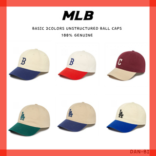 [MLB] หมวกเบสิค UNISEX 2 สี ไม่มีโครงสร้าง / สไตล์เกาหลี ของแท้ 100%