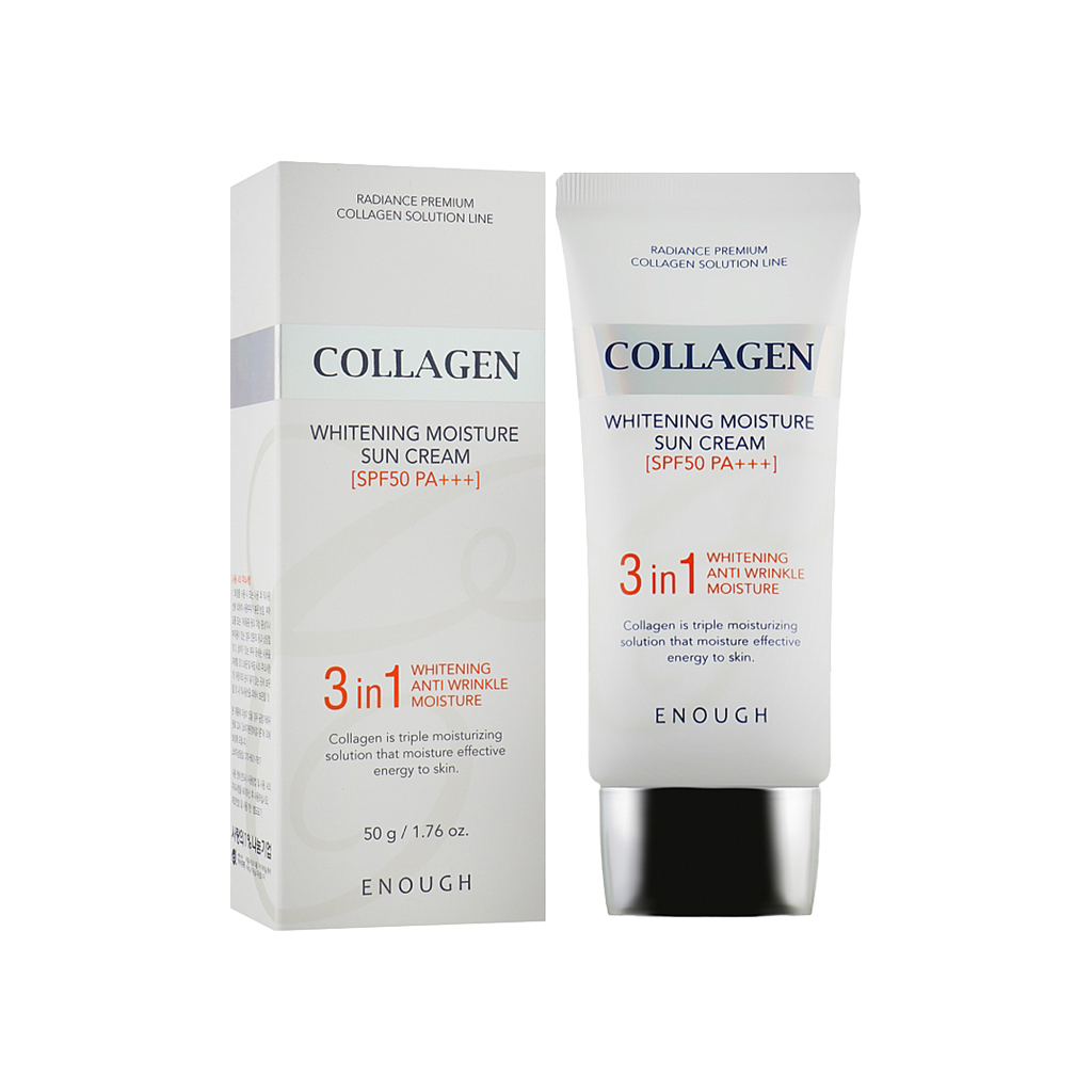 enough collagen 3 in1 sun cream SPF50+/PA+++ 50g | Shopee Thailand