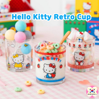 [Sanrio] ชุดถ้วยกาแฟ ลาย Hello Kitty สไตล์เรโทร สําหรับเด็ก