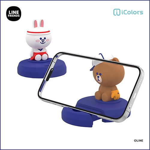 line-friends-ขาตั้งโทรศัพท์มือถือ-สีน้ําตาลน่ารัก-สําหรับตกแต่งภายในโต๊ะ-เล่นกีฬา