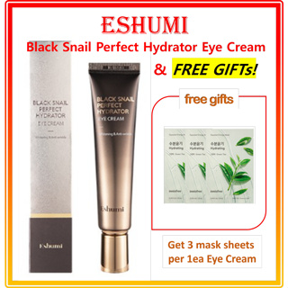 Eshumi Black Snail Perfect Hydrator อายครีม บํารุงรอบดวงตา【ฟรีของขวัญ #10,#8 】เซรั่มเมล็ด Innisfree 15 มล. &amp; Retinol Ampoule 7 มล. / Eshumi Black Snail Perfect Hydrator Eye Cream