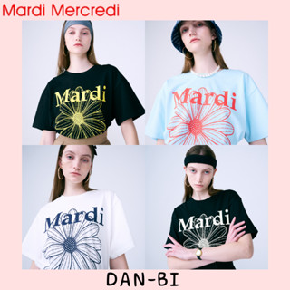 [MARDI Mercredi] เสื้อยืด ลายดอกไม้ สีขาว น้ําเงิน ฟ้า แดง ดํา เหลือง ดํา ขาว ฟรีไซซ์ เสื้อผ้าผู้หญิง รุ่น KIM GO-EUN คุณภาพดี 100%