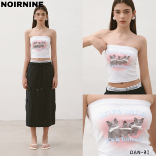 [NOIRNINE] เสื้อท่อนบน ลายแมวรัก [IVORY] / ฟรีไซซ์ / ของแท้ 100% / ขายดี ตอนนี้ / เสื้อน่ารัก