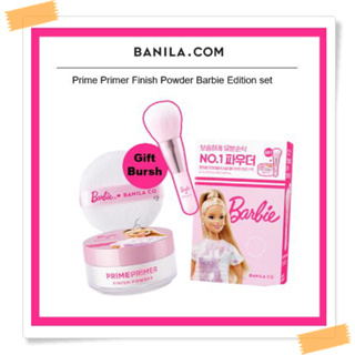 [BANILA Co] Prime Primer Finish Powder Set Barbie Edition ชุดแป้งอัดแข็ง สําหรับแต่งหน้า