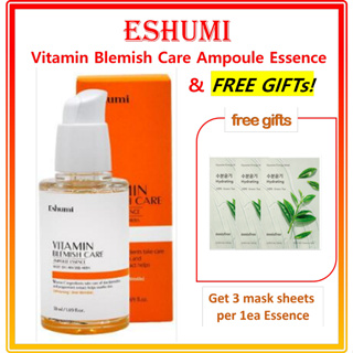 Eshumi เอสเซ้นวิตามิน ดูแลฝ้า【ของแถมฟรี #10,#8 】เซรั่มเมล็ด Innisfree 15 มล. &amp; Retinol Ampoule 7 มล. / Eshumi Vitamin Blemish Care Ampoule Essence