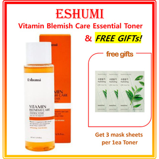 Eshumi โทนเนอร์วิตามิน ดูแลฝ้า ของขวัญฟรี #10,#8 】เซรั่มเมล็ด Innisfree 15 มล. &amp; Retinol Ampoule 7 มล. / Eshumi Vitamin Blemish Care Essential Toner