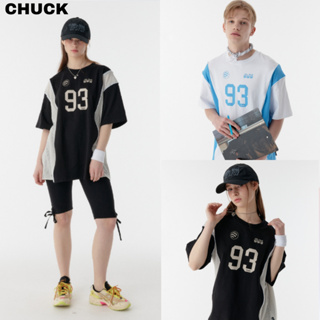 [CHUCK] เสื้อยืดตาข่าย ลาย Player 2 สี ของแท้ 100% สินค้าเกาหลี ทรงหลวม