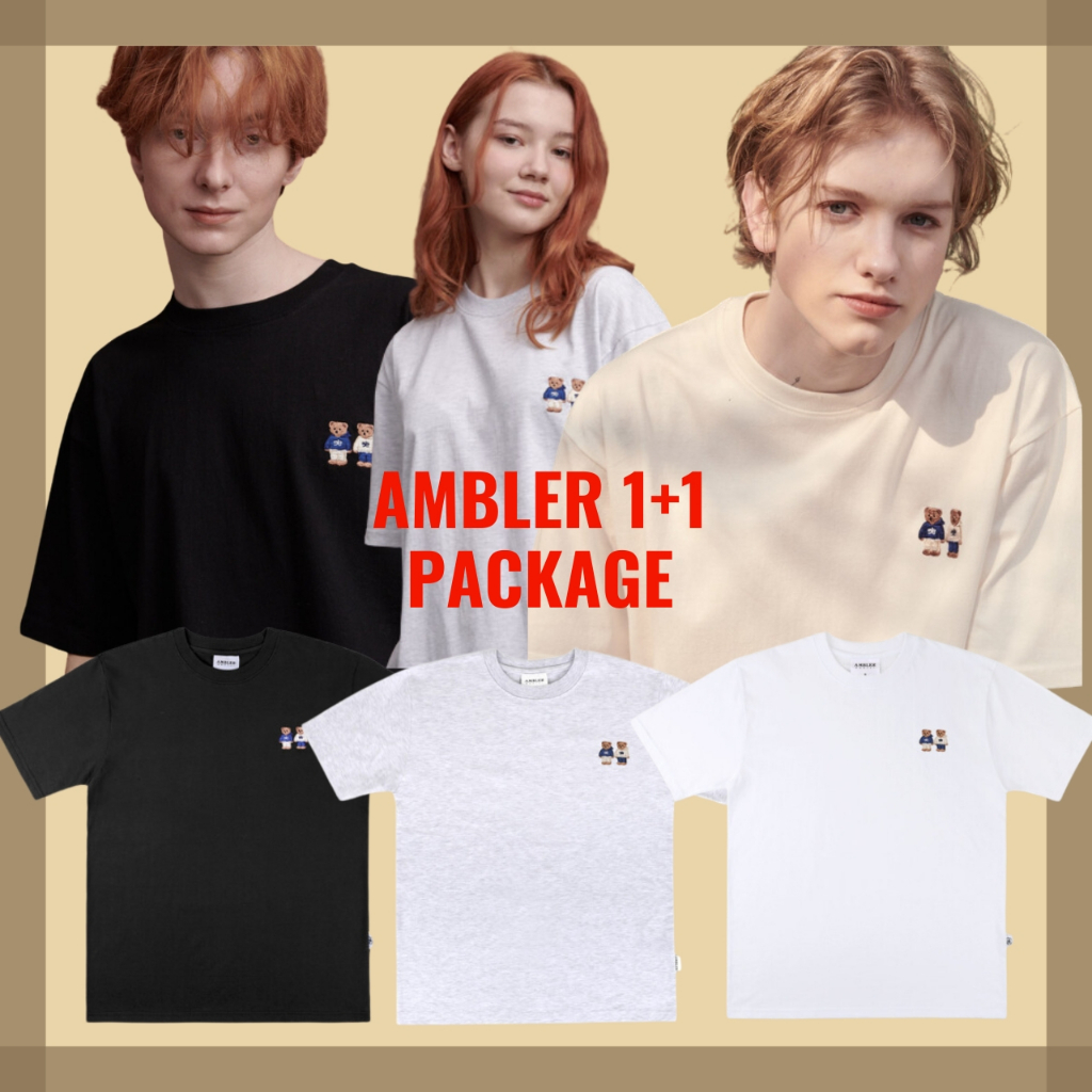 ambler-ชุดเสื้อยืด-ลายหมีทวินลุค-ทรงโอเวอร์ฟิต-ของแท้-100-แถมฟรี-1-ชิ้น-สินค้าเกาหลี