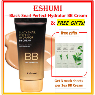 Eshumi Black Snail Perfect Hydrator บีบีครีม ของขวัญฟรี #10,#8 】เซรั่มเมล็ด Innisfree 15 มล. &amp; Retinol Ampoule 7 มล. / Eshumi Black Snail Perfect Hydrator BB Cream