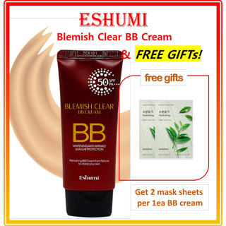 Eshumi Blemish Clear บีบีครีม ของขวัญฟรี #10】เซรั่มเมล็ด Innisfree 15 มล. / Eshumi Blemish Clear BB Cream