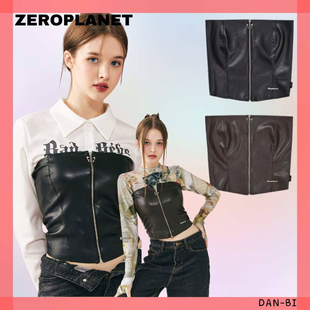 zeroplanet-jessie-เสื้อครอปหนัง-2-สี-2-ขนาด-สินค้าเกาหลีใต้-ของแท้-100